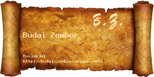 Budai Zombor névjegykártya