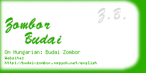 zombor budai business card